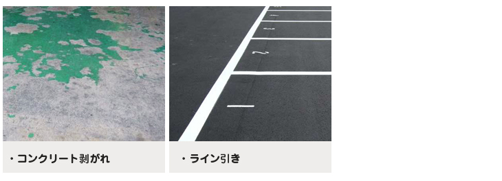床塗装,コンクリート,色分け,ライン引き